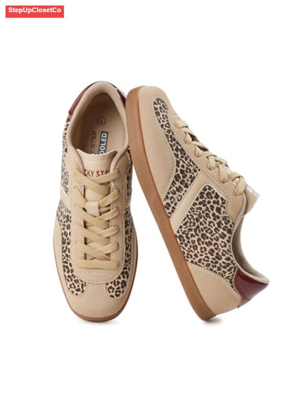 Women's Retro Fashion Sneakers PU Leather Casual Walking Shoes